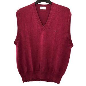 Vintage Titleist Men's Cotton Sweater Vest Extra Large Cranberry Red Golf Vest
